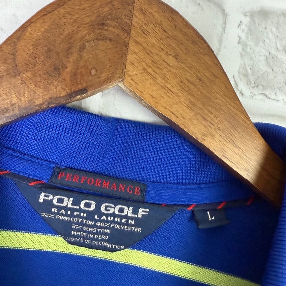 Polo Golf Ralph Lauren x US Open Pinehurst Royal Blue Striped Golf Polo Large - Picture 3 of 6
